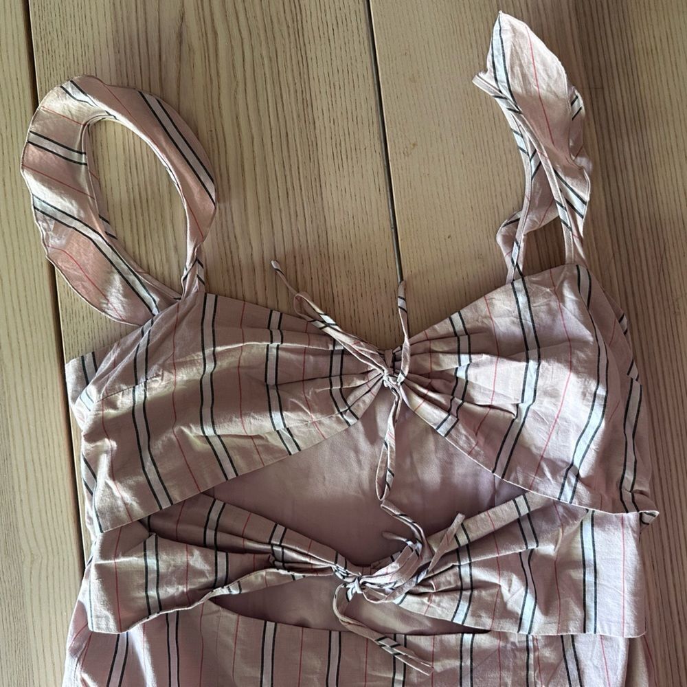 Wayf Verona Cutout Midi Dress in Coral Stripe - XL approximately - Picture 8 of 15